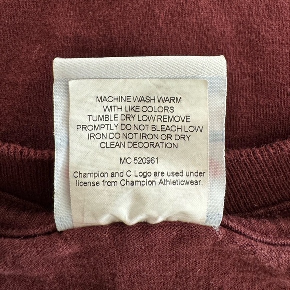 Champion Vintage Boston College Maroon Gold Long Sleeve Tee Shirt Size Large - Picture 6 of 9